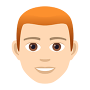 👨🏻‍🦰 Emoji Mann: helle Hautfarbe, rotes Haar JoyPixels 5.5.