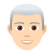 👨🏻‍🦳 Emoji Mann: helle Hautfarbe, weißes Haar JoyPixels 5.5.