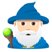 🧙🏻‍♂️ Emoji Mago: Tono De Piel Claro en JoyPixels 5.5.