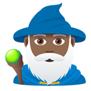 Emoji 🧙🏾‍♂️ Mago Uomo: Carnagione Abbastanza Scura su JoyPixels 5.5.