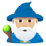 🧙🏼‍♂️ Emoji Magier: mittelhelle Hautfarbe JoyPixels 5.5.