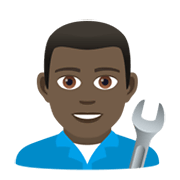 👨🏿‍🔧 Emoji Mechaniker: dunkle Hautfarbe JoyPixels 5.5.