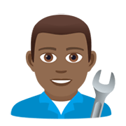 👨🏾‍🔧 Emoji Mechaniker: mitteldunkle Hautfarbe JoyPixels 5.5.