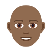 👨🏾‍🦲 Emoji Hombre: Tono De Piel Oscuro Medio Y Sin Pelo en JoyPixels 5.5.