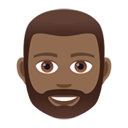 Emoji 🧔🏾 Uomo Con La Barba: Carnagione Abbastanza Scura su JoyPixels 5.5.