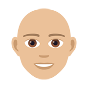 👨🏼‍🦲 Emoji Mann: mittelhelle Hautfarbe, Glatze JoyPixels 5.5.