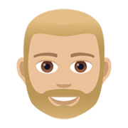 🧔🏼 Emoji Mann: mittelhelle Hautfarbe, Bart JoyPixels 5.5.