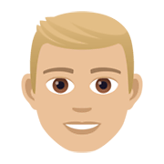 👱🏼‍♂️ Emoji Mann: mittelhelle Hautfarbe, blond JoyPixels 5.5.