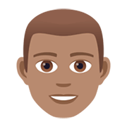 👨🏽 Emoji Mann: mittlere Hautfarbe JoyPixels 5.5.