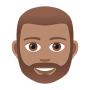 🧔🏽 Emoji Mann: mittlere Hautfarbe, Bart JoyPixels 5.5.