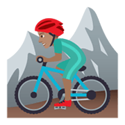 🚵🏽‍♂️ Emoji Mountainbiker: mittlere Hautfarbe JoyPixels 5.5.