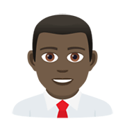 👨🏿‍💼 Emoji Büroangestellter: dunkle Hautfarbe JoyPixels 5.5.