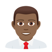 👨🏾‍💼 Emoji Funcionário De Escritório: Pele Morena Escura na JoyPixels 5.5.