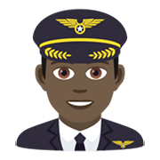 👨🏿‍✈️ Emoji Pilot: dunkle Hautfarbe JoyPixels 5.5.
