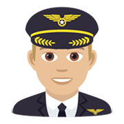 Émoji 👨🏼‍✈️ Pilote Homme : Peau Moyennement Claire sur JoyPixels 5.5.