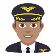 👨🏽‍✈️ Emoji Pilot: mittlere Hautfarbe JoyPixels 5.5.