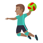 🤾🏽‍♂️ Emoji Handballspieler: mittlere Hautfarbe JoyPixels 5.5.