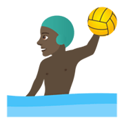 🤽🏿‍♂️ Emoji Wasserballspieler: dunkle Hautfarbe JoyPixels 5.5.