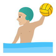 🤽🏼‍♂️ Emoji Hombre Jugando Al Waterpolo: Tono De Piel Claro Medio en JoyPixels 5.5.