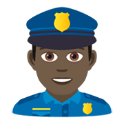 👮🏿‍♂️ Emoji Polizist: dunkle Hautfarbe JoyPixels 5.5.