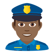 👮🏾‍♂️ Emoji Agente De Policía Hombre: Tono De Piel Oscuro Medio en JoyPixels 5.5.