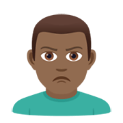 🙎🏾‍♂️ Emoji Hombre Haciendo Pucheros: Tono De Piel Oscuro Medio en JoyPixels 5.5.