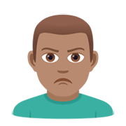 🙎🏽‍♂️ Emoji schmollender Mann: mittlere Hautfarbe JoyPixels 5.5.