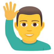 Emoji 🙋‍♂️ Uomo Con Mano Alzata su JoyPixels 5.5.