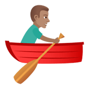 🚣🏽‍♂️ Emoji Mann im Ruderboot: mittlere Hautfarbe JoyPixels 5.5.