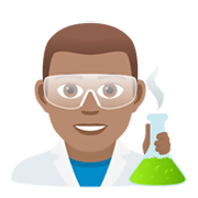 👨🏽‍🔬 Emoji Cientista Homem: Pele Morena na JoyPixels 5.5.
