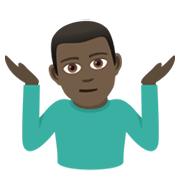 🤷🏿‍♂️ Emoji schulterzuckender Mann: dunkle Hautfarbe JoyPixels 5.5.
