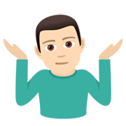 🤷🏻‍♂️ Emoji Homem Dando De Ombros: Pele Clara na JoyPixels 5.5.