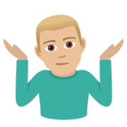 🤷🏼‍♂️ Emoji Homem Dando De Ombros: Pele Morena Clara na JoyPixels 5.5.