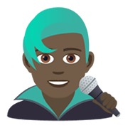 👨🏿‍🎤 Emoji Sänger: dunkle Hautfarbe JoyPixels 5.5.