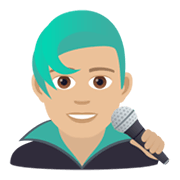 Emoji 👨🏼‍🎤 Cantante Uomo: Carnagione Abbastanza Chiara su JoyPixels 5.5.