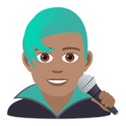 👨🏽‍🎤 Emoji Sänger: mittlere Hautfarbe JoyPixels 5.5.