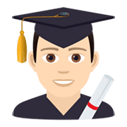 👨🏻‍🎓 Emoji Estudante: Pele Clara na JoyPixels 5.5.