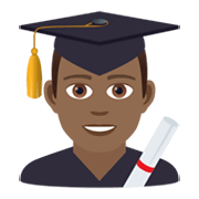 👨🏾‍🎓 Emoji Student: mitteldunkle Hautfarbe JoyPixels 5.5.