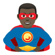 🦸🏿‍♂️ Emoji Superheld: dunkle Hautfarbe JoyPixels 5.5.