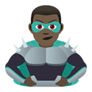 Emoji 🦹🏿‍♂️ Supercattivo Uomo: Carnagione Scura su JoyPixels 5.5.