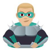 Emoji 🦹🏼‍♂️ Supercattivo Uomo: Carnagione Abbastanza Chiara su JoyPixels 5.5.