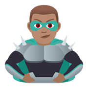 Emoji 🦹🏽‍♂️ Supercattivo Uomo: Carnagione Olivastra su JoyPixels 5.5.