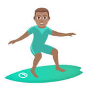 Emoji 🏄🏽‍♂️ Surfista Uomo: Carnagione Olivastra su JoyPixels 5.5.