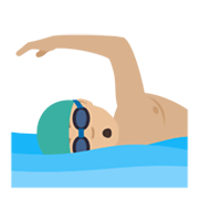 Emoji 🏊🏼‍♂️ Nuotatore: Carnagione Abbastanza Chiara su JoyPixels 5.5.