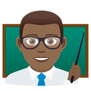 Emoji 👨🏾‍🏫 Professore: Carnagione Abbastanza Scura su JoyPixels 5.5.