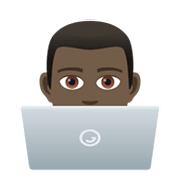 Émoji 👨🏿‍💻 Informaticien : Peau Foncée sur JoyPixels 5.5.