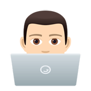 👨🏻‍💻 Emoji Tecnólogo: Tono De Piel Claro en JoyPixels 5.5.