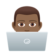 Emoji 👨🏾‍💻 Tecnologo: Carnagione Abbastanza Scura su JoyPixels 5.5.