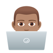 👨🏽‍💻 Emoji Tecnólogo: Pele Morena na JoyPixels 5.5.