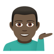 💁🏿‍♂️ Emoji Homem Com A Palma Virada Para Cima: Pele Escura na JoyPixels 5.5.